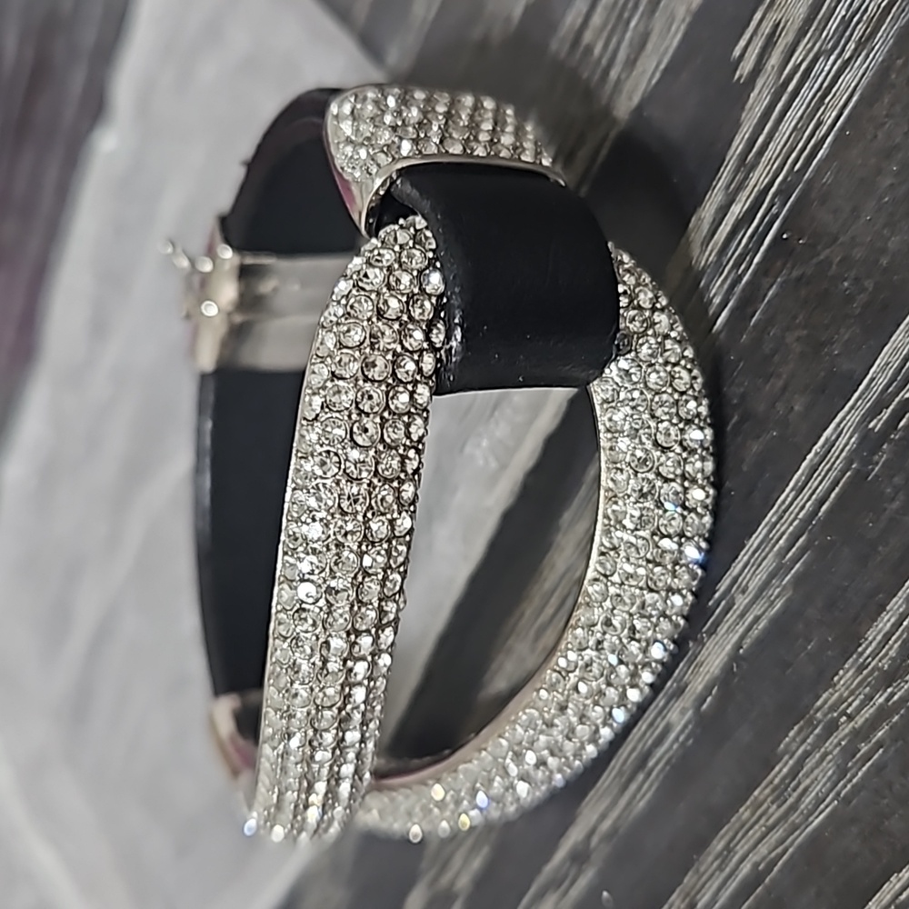 Joan Boyce Edgy Diva Pave/Leather Bracelet